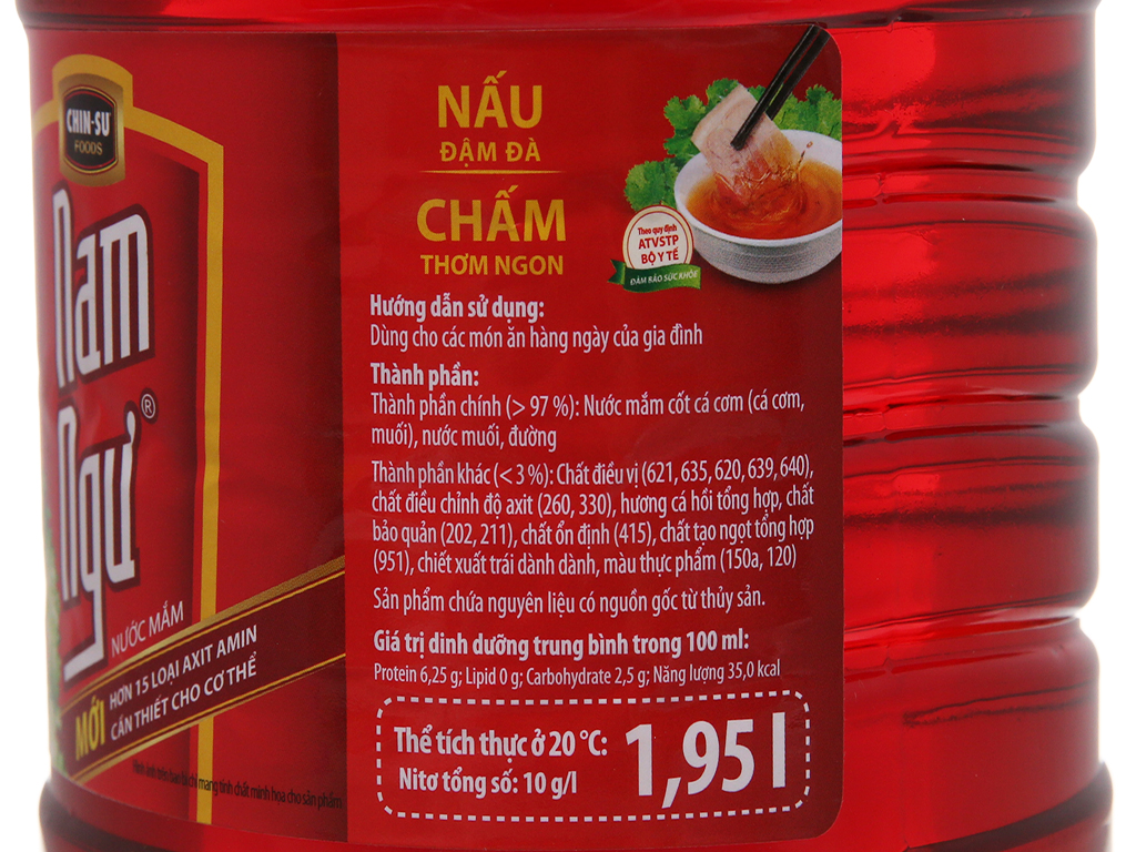 Nước mắm Nam Ngư có độ đạm từ 10 đến 42 độ
